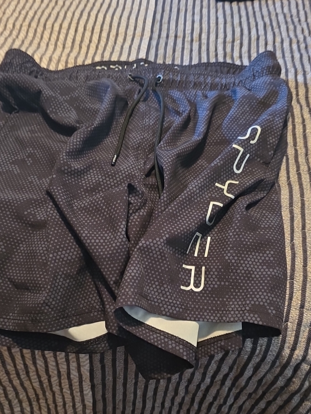 Silver Jeans Men's Dark Navy Athletic Swim Shorts with White Logo